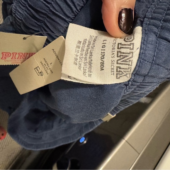 NWT Pink Victoria's Secret Easy joggers navy blue size large - Picture 2 of 4